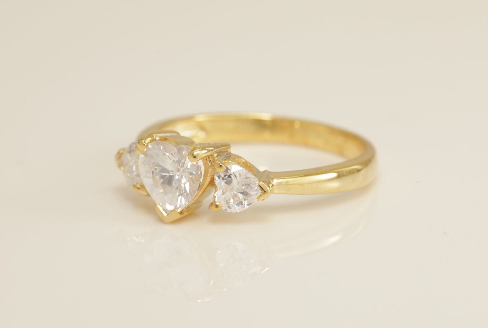 Heart Shaped Diamond Engagement Ring, Prong Setting Heart Diamond Ring, Bridal Ring for Women, Anniversary Gift for Her